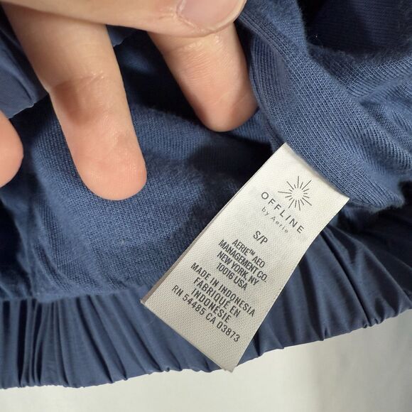 Offline by Aerie Hoodie Women's Small Cropped Fleece Full Zip Drawstring Pockets - Picture 7 of 10